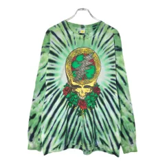 90年代 USA製 SUNDOG GRATEFUL DEAD グレイトフル・デッド 長袖Ｔシャツ バンド タイダイ グリーン(メンズ L)中古 古着 X0337