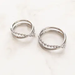 【シルバー ペアリング】ボールチェーン 2連リング 指輪 お揃い 可愛い おしゃれ プチプラ