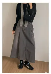 ブラックデニム スカート M