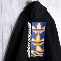 【国内正規品】adidas originals トレフォイル 三連ロゴ ブラック 背面ロゴプリント スウェット パーカー #606