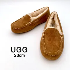 UGG レディース 23cm モカシン シューズ ANSLEY アンスレー チェスナット シープスキン スエード ボア 防寒