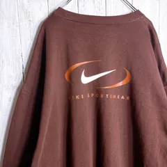 【海外モデル/日本未発売】ナイキ NIKE ブラウン スウェット トレーナー 両面プリント #96