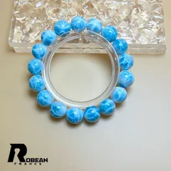 【限定一点】絶賛 EU製 ★ROBEAN・ドミニカ共和国産のラリマー・ペクトライト★パワーストーン ブレスレット 天然石 開運 金運 綺麗 プレゼント1 約11.7-12.4mm H1211253