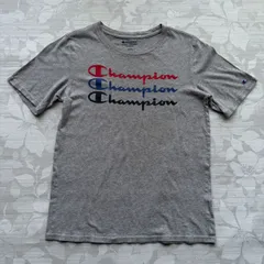 【チャンピオン】Tシャツ XL(18/20) 杢グレー トリプルロゴ コットン 半袖 ユースサイズ