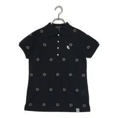 中古 レディース パーリーゲイツ PEARLY GATES 半袖ポロシャツ 0(S) 濃紺 ネイビー 鹿の子 スマイル