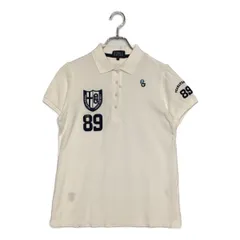 中古 レディース パーリーゲイツ PEARLY GATES 半袖ポロシャツ 1(M) 白 ホワイト ワッペン 刺しゅう