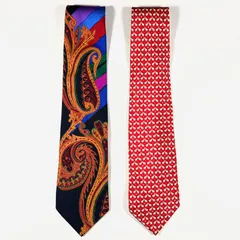 Salvatore Ferragamo & Gianni Versace シルク100％ネクタイ 2本セット