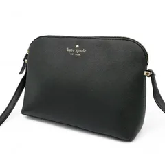 kate spade new york ケイトスペードニューヨーク ショルダーバッグ サフィアーノレザー ロゴ ゴールド金具 上品 ブラック 黒 斜め掛け クロスボディ