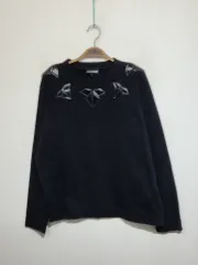 (L) EMPORIO ARMANI エンポリオアルマーニ スウェット ブラック 起毛 スウェット Tシャツ