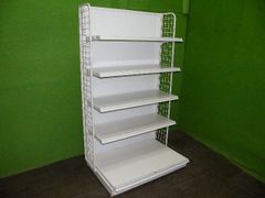タナハシ製 H165cm×W90cm×D60cm 単体片面4段什器 サイドネット付き□