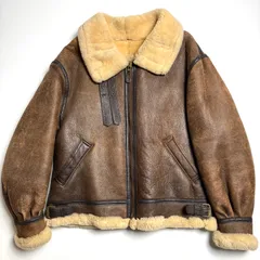 【米国製】AVIREX ムートンジャケット B-3 フライトジャケット 茶 44 本革