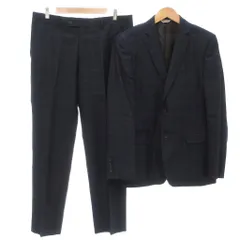 レノマ renoma homme SPARKLE BRIGHT スーツ セットアップ テーラードジャケット パンツ スラックス チェック ロゴボタン 2B AB6 紺 ネイビー /JS