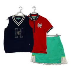 中古 レディース トミーヒルフィガーゴルフ TOMMY HILFIGER GOLF コーディネートセット M 初ラウンド コースデビュー