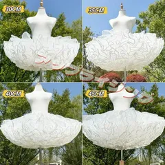 パニエ  超ボリューム ミニ丈 30/35/40/45cm 多層オーガンジー 華やか  ふわふわ チュチュ スカート ロリータ  コスプレ 発表会 ボリューム フリル撮影 ダンス衣装 ステージ衣装 イベント 仮装 ハロウィン  ホワイト962-3277