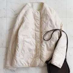 土日限定！クーポン発行中♪【シップスエニィ】リバーシブル ボア キルティング ブルゾン Fサイズ オフホワイト 手洗い可