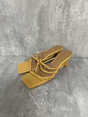 RANDA ランダ スクエアトゥ ミュール サンダル sizeM/マスタード ■◆ レディース