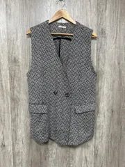 mystic ミスティック ツイード ジレ ベスト sizeF/白ｘ黒 ◆■ レディース