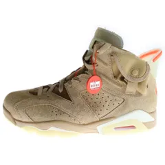 NIKE (ナイキ) トラヴィススコット Air Jordan 6 エアジョーダン6 ブリティッシュカーキ ハイカットスニーカー ブラウン US10/28.0cm DH0690-200