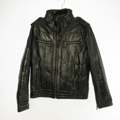 【姫路東店】 中古 LIUGOO LEATHERS リューグーレザーズ ダウンジャケット ウィングネック ダウンライダース WNG12A ブラック サイズ：M 【93】