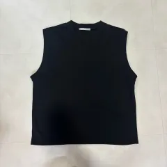 ブラック ニット ベスト M
