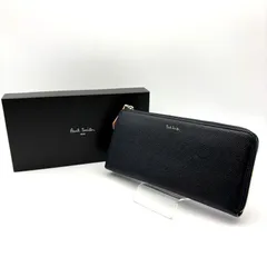 【 箱付／美品 】Paul Smith　ポールスミス　ロングウォレット　L字ファスナー　長財布　レザー　ネイビー
