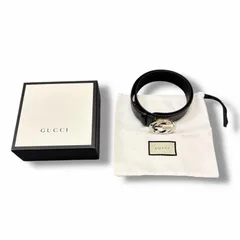 参考上代85800円 GUCCI インターロッキングGベルト ベルト グッチ 411924 F （1069M）