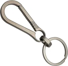 Kitekorosso チタン カラビナ キーホルダー クリップ フック 接続リング キーリング付属 シンプルタイプ (チタングレー,  小型)のサムネイル