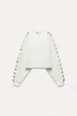 ザラ 白 クロップド ニット セーター