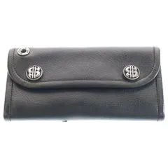 Bill Wall Leather ケース ブラック Triple Fold Wallet in Flat Black Leather - Bill Wall Leather Inc.