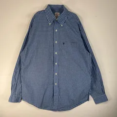 古着 ブルックスブラザーズ Brooks Brothers 長袖シャツ ワンポイント ロゴ 346 胸ポケ M  ブルー系 チェック メンズ