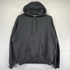 古着 ラッセル Russell パーカー 大きいサイズ トレーナー 無地 ワンポイントロゴ フーディー プルオーバー 2XL  グレー系 メンズ