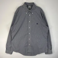 古着 ブルックスブラザーズ Brooks Brothers 長袖シャツ ロゴ 刺繍 ボタンダウン REGENT L  ネイビー系 チェック メンズ