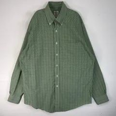 古着 ブルックスブラザーズ Brooks Brothers 長袖シャツ TRADITIONAL FIT チェック 胸ポケ M  グリーン系 マルチカラー メンズ