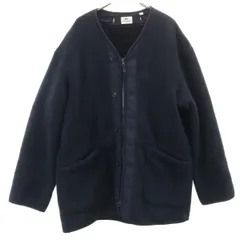 UNIQLO ユニクロ Engineered Garments エンジニアド ガーメンツ コラボ フリース ノーカラーコート L ネイビー レディース 古着