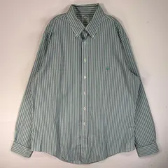 古着 ブルックスブラザーズ Brooks Brothers 長袖シャツ ロゴ 刺繍 ストライプ REGENT L  グリーン系 マルチカラー メンズ