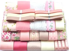 【特価商品】リボン ピンク系 いろいろ 詰合せ 髪 手芸 セット 手芸 DIY 包装