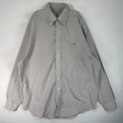 古着 ブルックスブラザーズ Brooks Brothers 長袖シャツ ロゴ 刺繍 ボタンダウン TRADITIONAL FIT L  グレー系 チェック メンズ