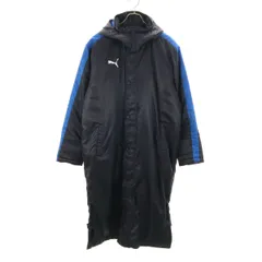 PUMA プーマ ベンチコート L ネイビー 中綿 裏ボア メンズ 古着