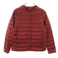 美品 UNIQLO ユニクロ コンパクト ウルトラライトダウンジャケット L レッド 収納袋付き レディース 古着