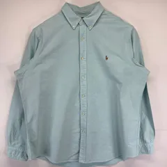 古着 ポロ・ラルフローレン POLO RALPH LAUREN 長袖シャツ 大きいサイズ ボタンダウン ワンポイントロゴ 2XL  グリーン系 メンズ