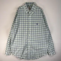 古着 ブルックスブラザーズ Brooks Brothers 長袖シャツ ロゴ 刺繍 チェック MADISON M  グリーン系 マルチカラー メンズ