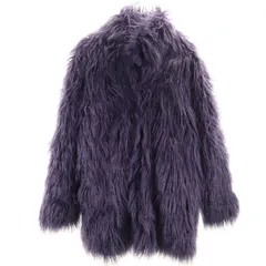 adidas アディダス ファーコート 3XOT パープル ビックサイズ レディース 古着