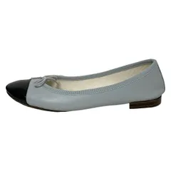 repetto(レペット) フラットシューズ 35 レディース - ライトブルー×黒 リボン レザー