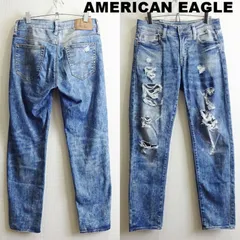 AMERICAN EAGLE　アメリカンイーグル　スキニーデニム　W75cm/W29　強 ストレッチ　淡青　ユニセックス　レーヨン混