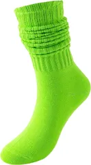 Miracroute スラウチ ソックス 23-25cm カラー コーデ ハイソックス レディース ルーズソックス かわいい 靴下 韓国 ファッション (ライムグリーン,  Free Size)
