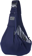 ココチエ 飛び出し防止で安心おでかけ。ポケット付き2WAYペットスリング｜小型犬対応・最大6.5kg・通気性・だっこ紐・ショルダータイプ・安全バックル付き (ダークブルー,  35センチx 30センチx 5センチ)