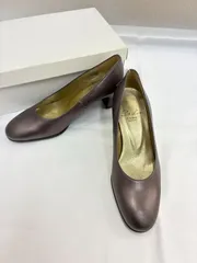 N 処分価格【中古品】レディース パンプス 22cm ヒール 5cm メタリック ビジネス おしゃれ