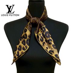 Louis Vuitton シルクスカーフ レオパード柄 極美品 - メルカリ