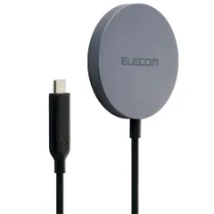 【新品・7営業日以内発送】エレコム ELECOM W-MA12BK ワイヤレス充電器 Qi2 25W 卓上パッド マグネット式 Qi2対応iPhone／Androidスマホ用 Type－C一体型1m ブラック WMA12BK【沖縄離島販売不可】