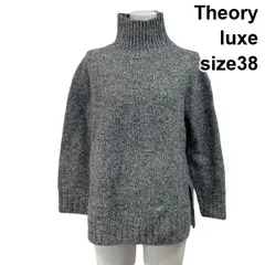 ◆ セオリーリュクス Theory luxe タートルネックニット セーター 長袖 サイドスリット グレー 毛 カシミア 38 M 9号 レディース S5Y418